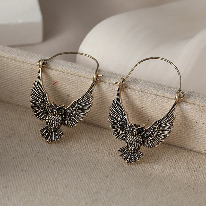 Pendientes de Declaración Bohemios Vintage de Búho
