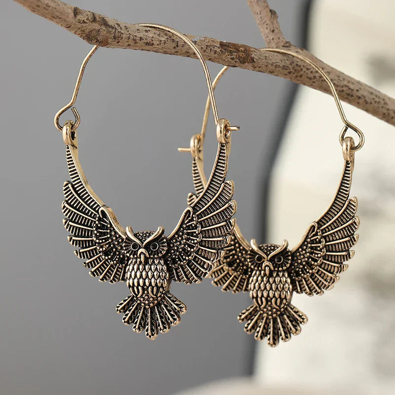Pendientes de Declaración Bohemios Vintage de Búho