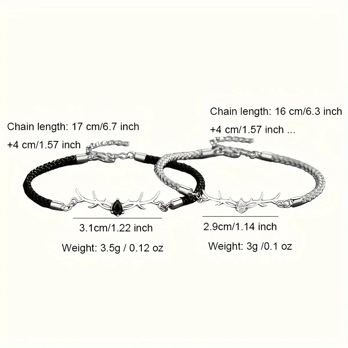 Pulsera de Corazón de Asta de Venado con Zirconia