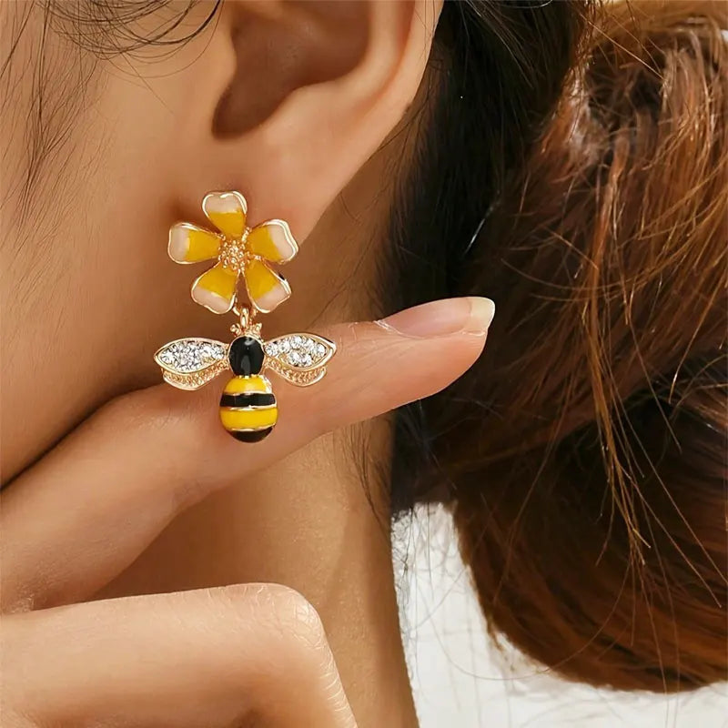 Pendientes de Abeja y Girasol