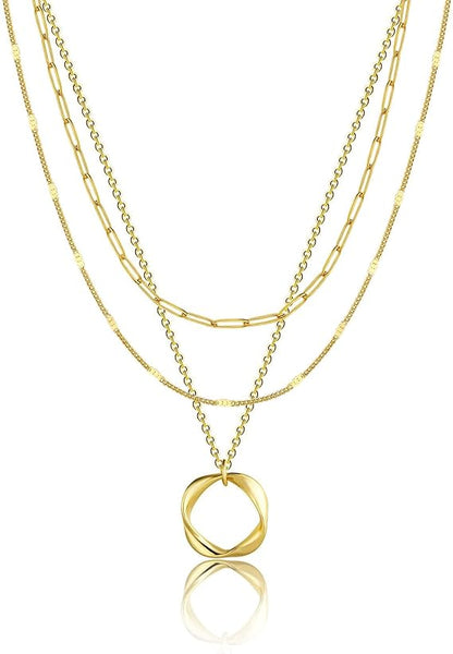 Carmen - Collar vintage con cadena y colgante con baño de oro