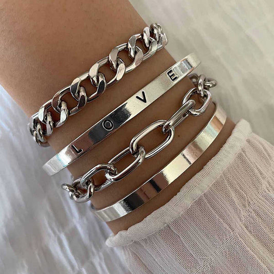 Set de Pulseras Elan Mercer | Oro Blanco