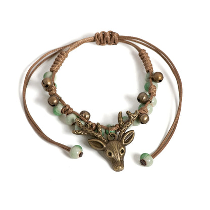 Pulsera Hecha a Mano con Dije de Cervatillo de Cerámica