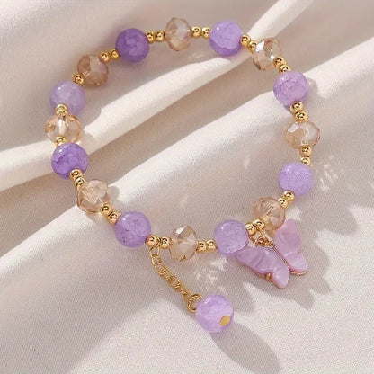Pulsera Elástica de Mariposa con Cuentas