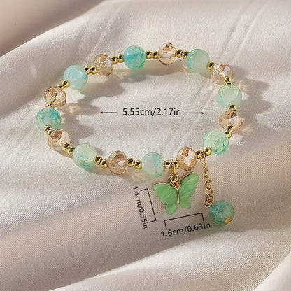 Pulsera Elástica de Mariposa con Cuentas