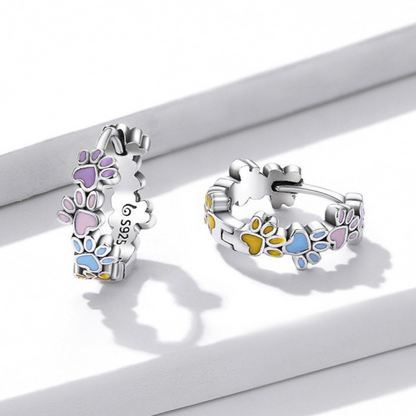 Pendientes de Patas Coloridas en Plata de Ley
