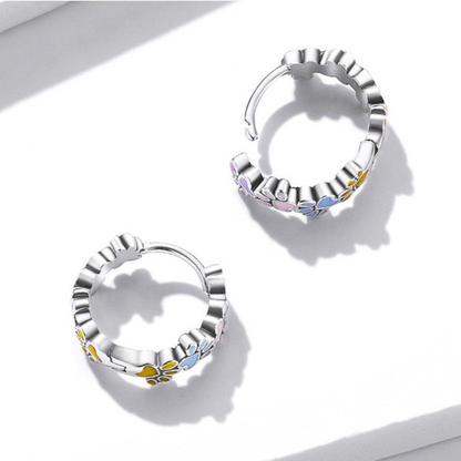 Pendientes de Patas Coloridas en Plata de Ley