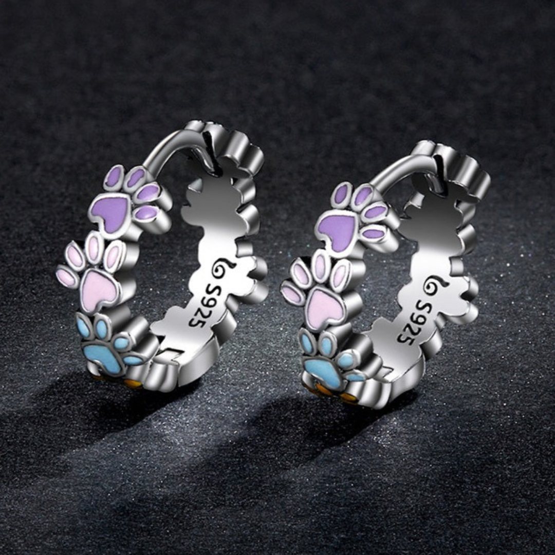 Pendientes de Patas Coloridas en Plata de Ley