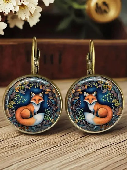 Pendientes de Cúpula de Vidrio de Animales Caprichosos