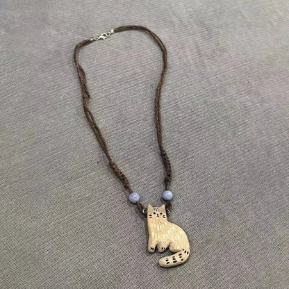 Collar Vintage de Gato y Estrella