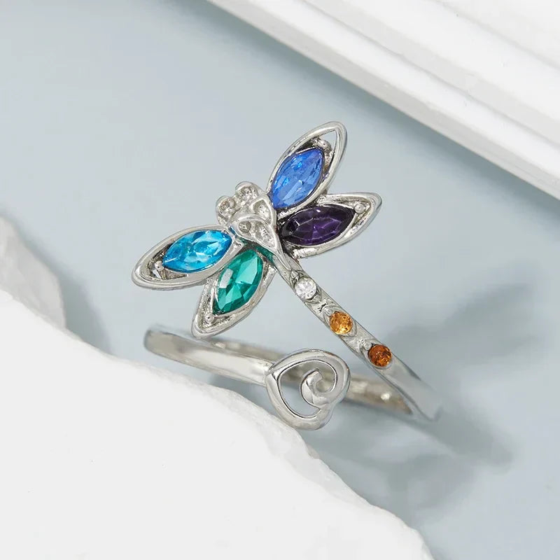 Anillo Ajustable Vintage de Libélula