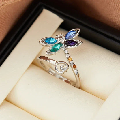 Anillo Ajustable Vintage de Libélula