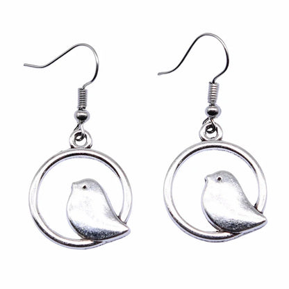Pendientes Vintage de Dije de Pájaro