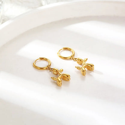 Pendientes Dorados con Dije Mini Perro Globo