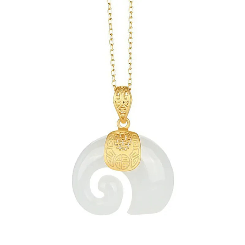 Collar de Elefante en Jade Hetian