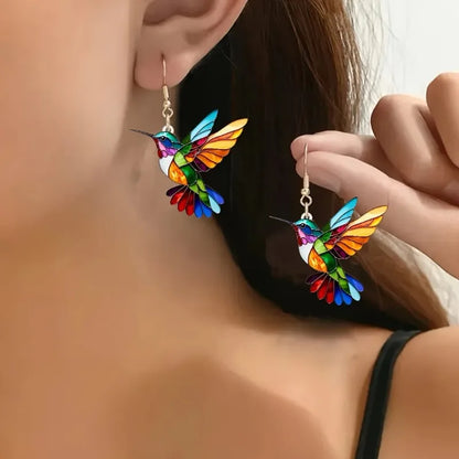 Pendientes de Colibrí Acrílicos