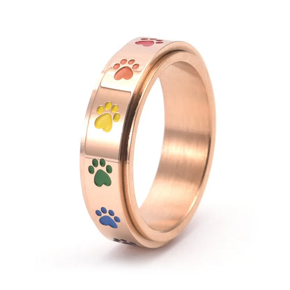 Anillo Reductor de Estrés Giratorio de Pata en acero Inoxidable con Patas de Arcoíris