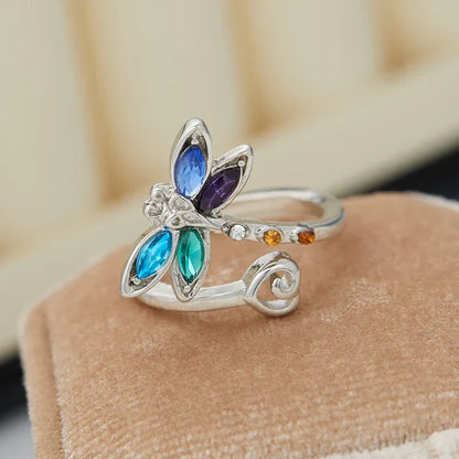 Anillo Ajustable Vintage de Libélula