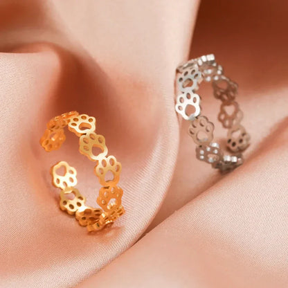 Anillo Ajustable de Huella de Pata