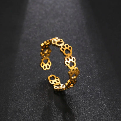 Anillo Ajustable de Huella de Pata