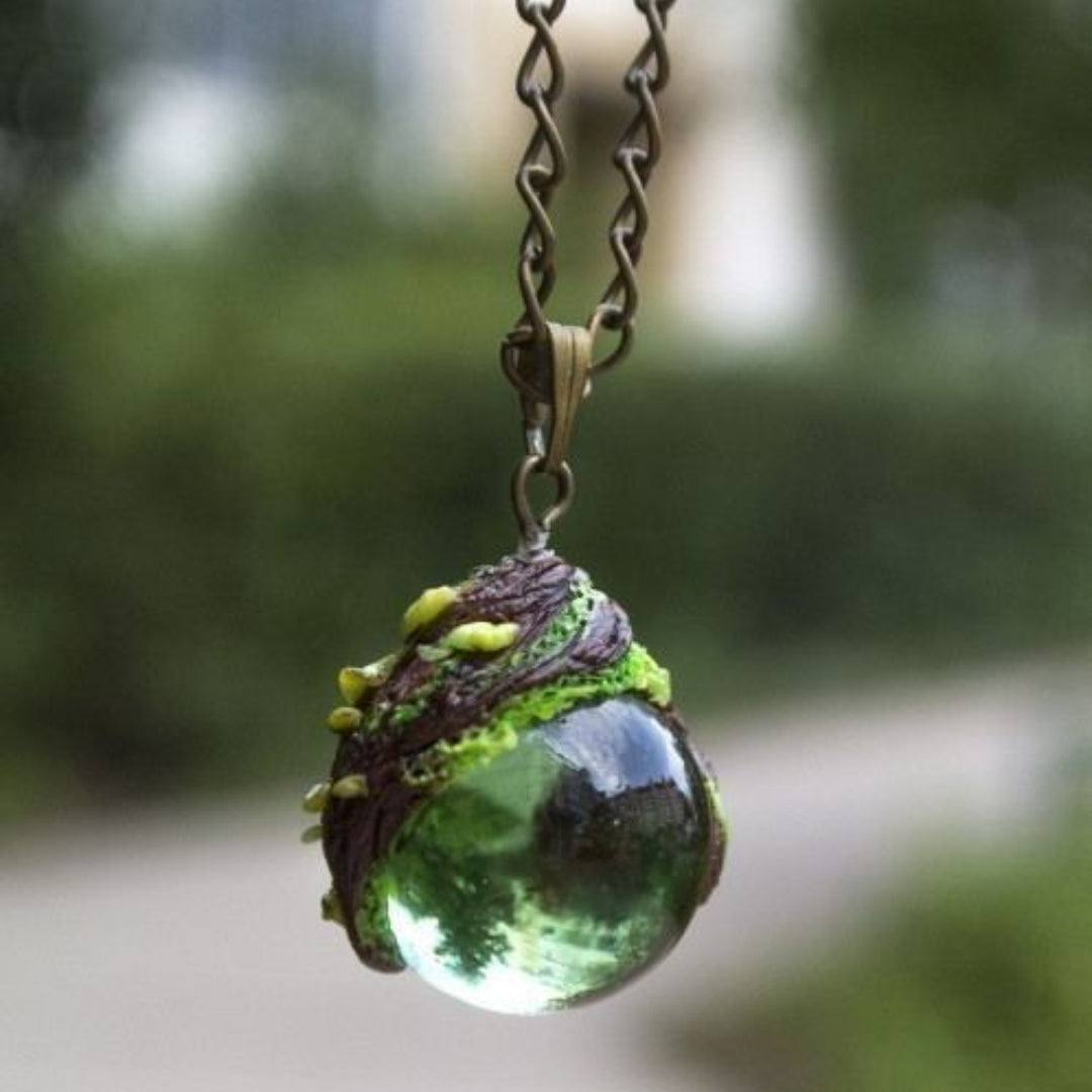 Collar de Vidrio Verde Naturaleza