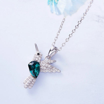 Collar Brillante de Colibrí con Zirconia