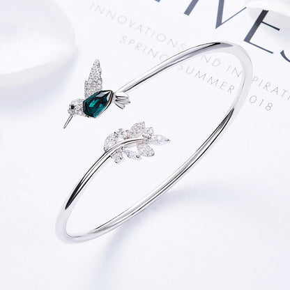 Anillo Ajustable de Colibrí con Diamante de Estras