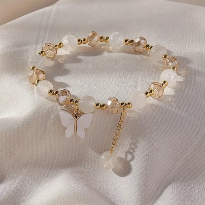 Pulsera Elástica de Mariposa con Cuentas
