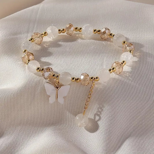 Pulsera Elástica de Mariposa con Cuentas