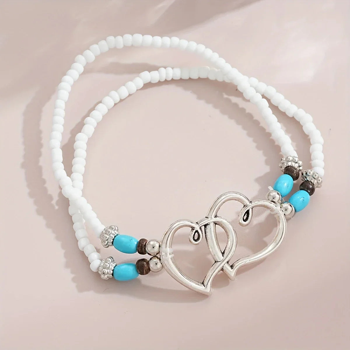 Conjunto de Collar y Pulsera Corazón de Plata