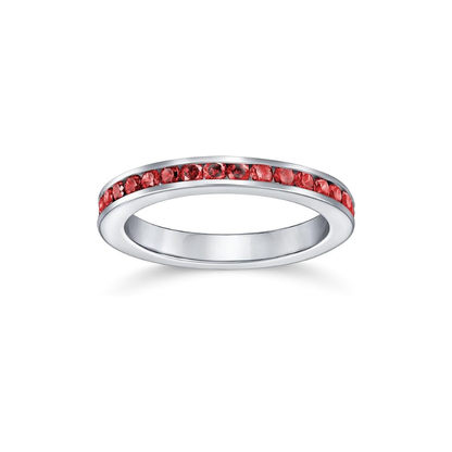 Anillo Banda de Eternidad de Rubí | Oro Blanco