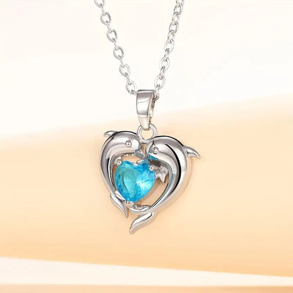 Collar Oceanheart Twins | Oro Blanco