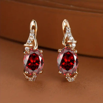 Aretes Colgantes Crepúsculo Carmesí | Oro