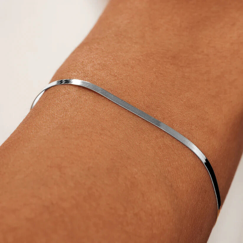 Pulsera Serpiente Sol | Oro Blanco