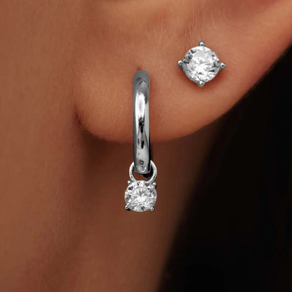 Set de Aretes con Piedras Larmes de Lune | Oro Blanco