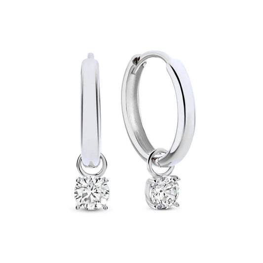 Aretes de Aro con Piedras Larmes de Lune | Oro Blanco