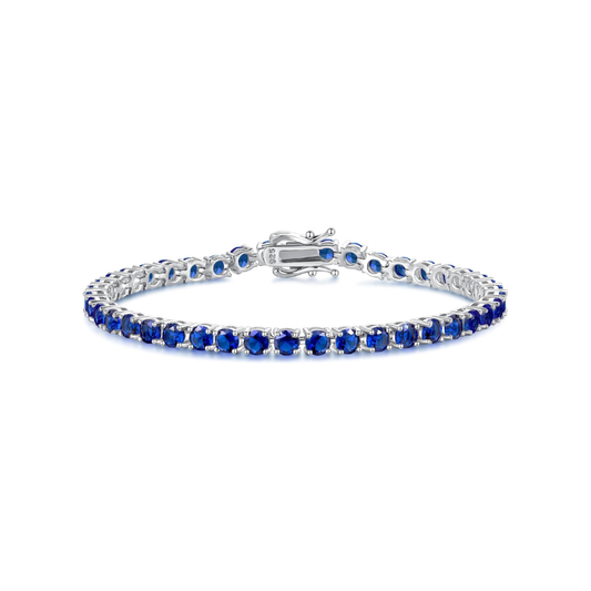 Pulsera de tenis de zafiro | Oro Blanco