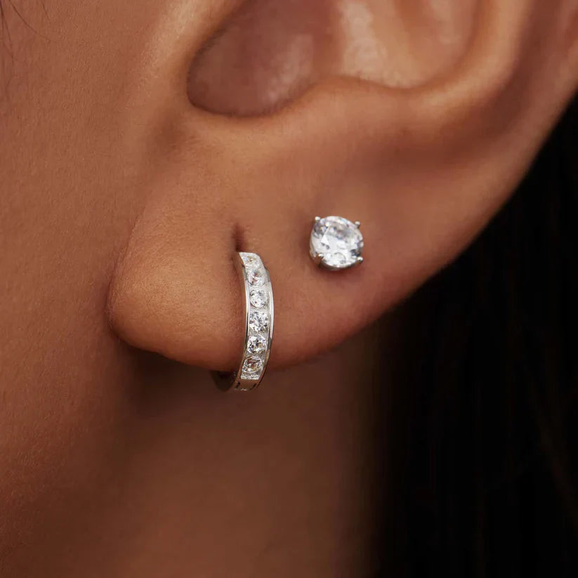Set de Aretes con Piedras Dara Brillane | Oro Blanco