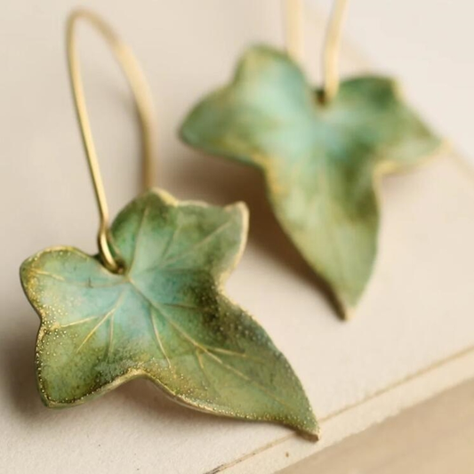 Pendientes Vintage de Hoja Verde