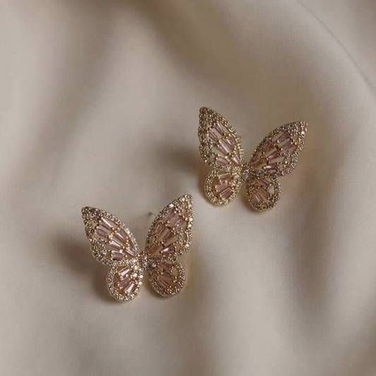 Pendientes Vintage de Mariposa Brillante