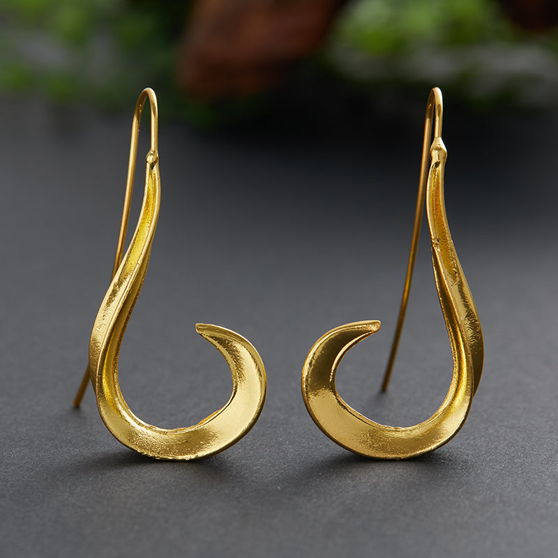 Pendientes colgantes dorados vintage