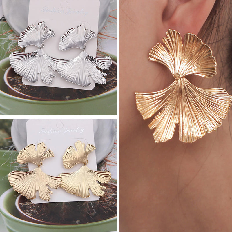 Pendientes Vintage de Ginkgo Biloba