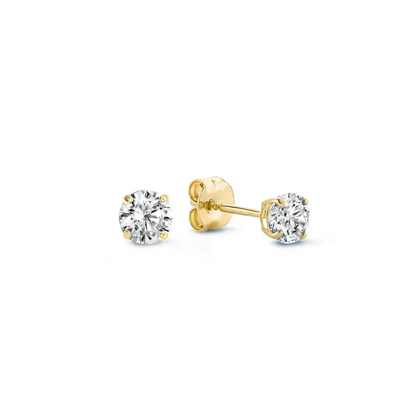 Aretes Stud con Piedras Larmes de Lune | Oro Blanco