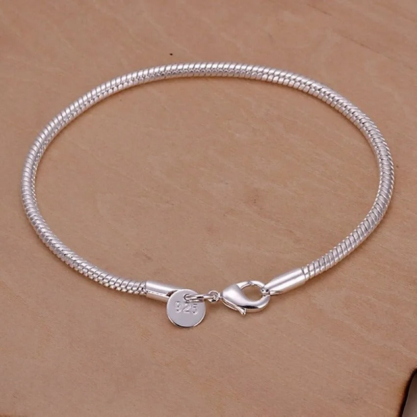Pulsera sencilla de plata 925 con soporte para vela