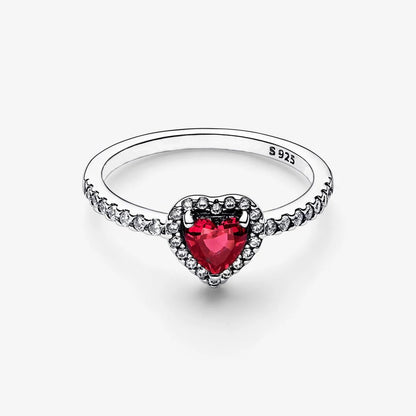 Anillo corazón de rubí de plata 925