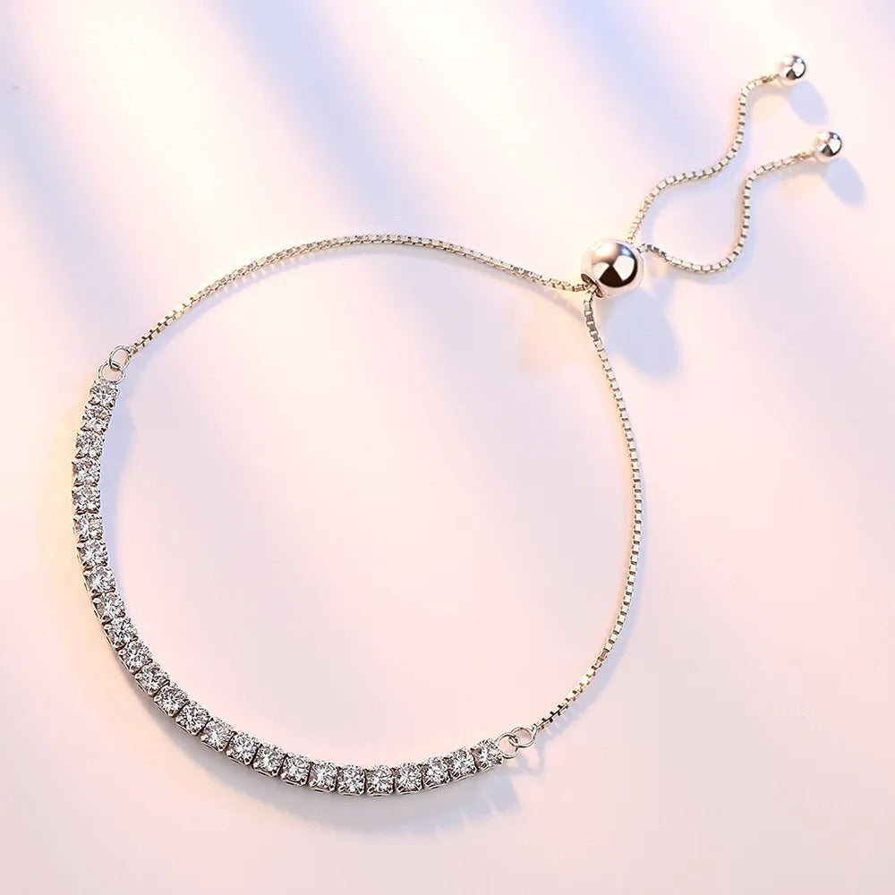 Hermosa pulsera de plata 925 con circonias