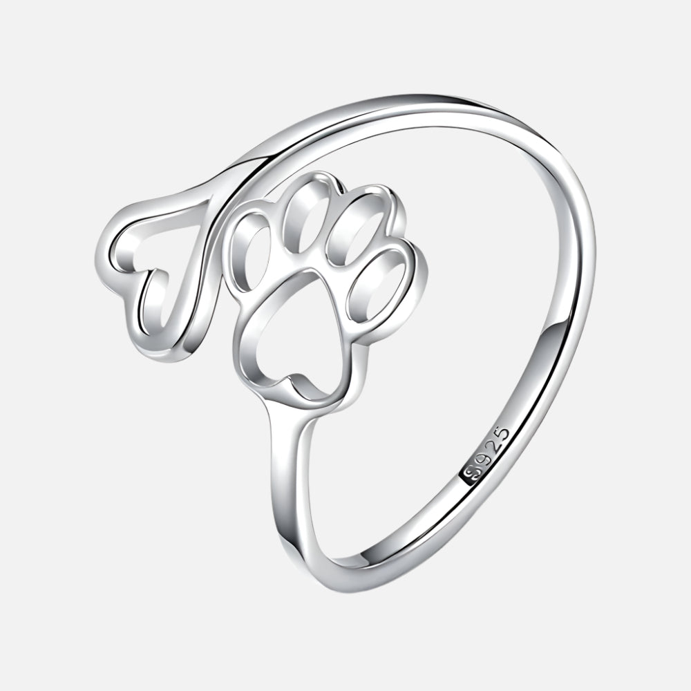 Anillo de Pata y Corazón Hecho a Mano