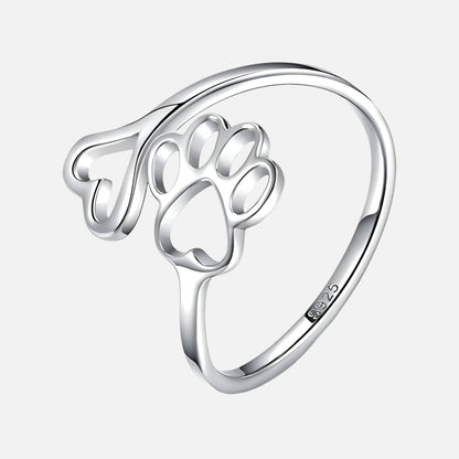 Anillo de Pata y Corazón Hecho a Mano