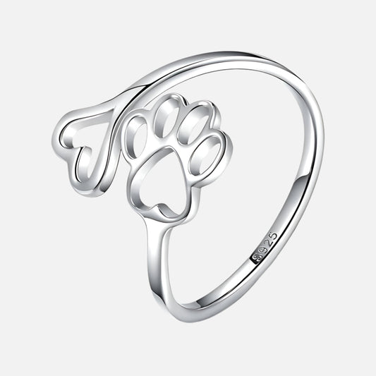Anillo de Pata y Corazón Hecho a Mano