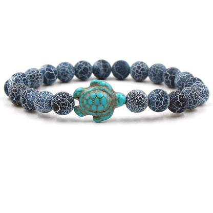 Pulseras de Tortuga con Cuentas de Piedra Natural Únicas